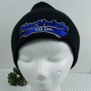 Vintage Unisex "Northdale Oil Inc" Black Beanie NWOT N.Dakota/Minnesota